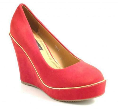 WOMENS LADIES HIGH HEEL WEDGE PLATFORM STYLE FULL TOE SHOES SHOE COLOURS SIZE