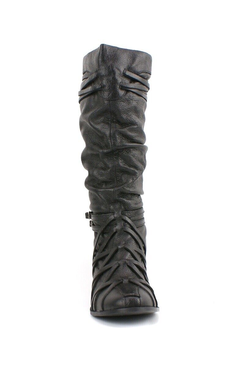 LADIES WOMENS REAL LEATHER KNEE HIGH WEDGE HEEL SMART CASUAL BOOTS SHOES SIZE