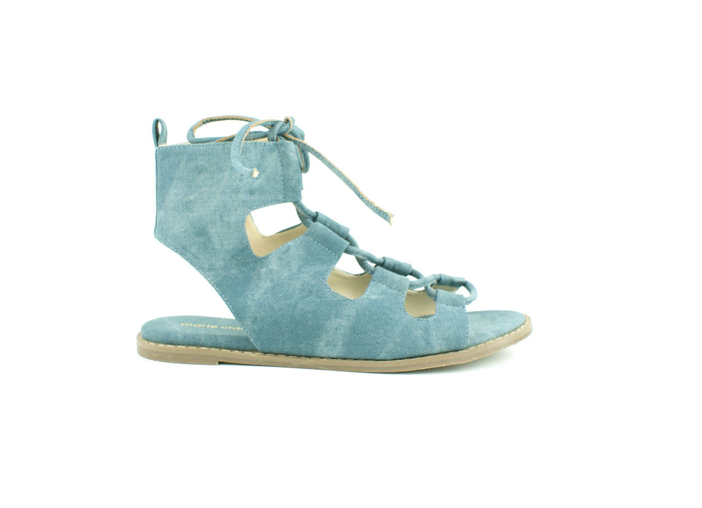 LADIES WOMENS STRAPPY LACE UP SUMMER GLADIATOR SANDALS FLAT BOHO CHIC SHOES SIZE