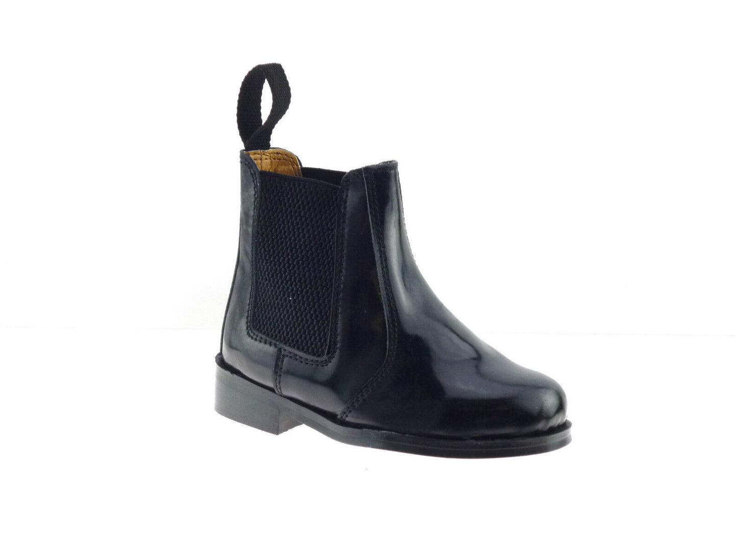 KIDS BOYS INFANTS NEW REAL LEATHER BLACK TAN CHELSEA DEALER BOOTS SHOES SIZE