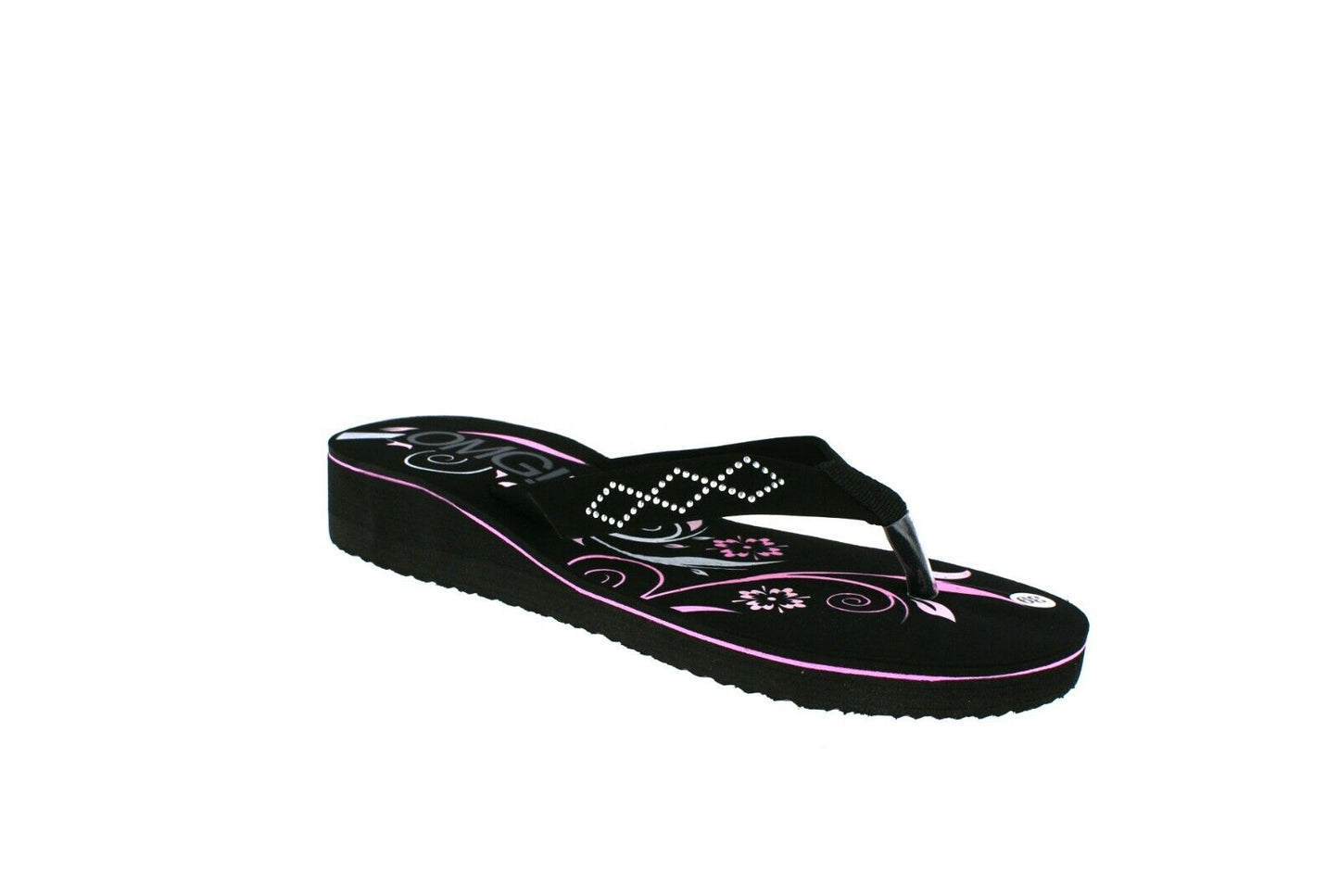 WOMENS LADIES LOW WEDGE HEEL SUMMER BEACH FLIP FLOPS THONG SANDALS SHOES SIZE