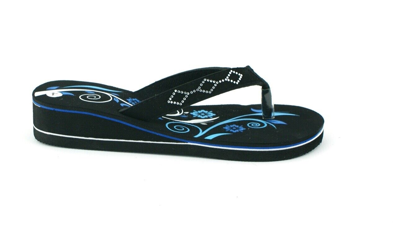 WOMENS LADIES LOW WEDGE HEEL SUMMER BEACH FLIP FLOPS THONG SANDALS SHOES SIZE