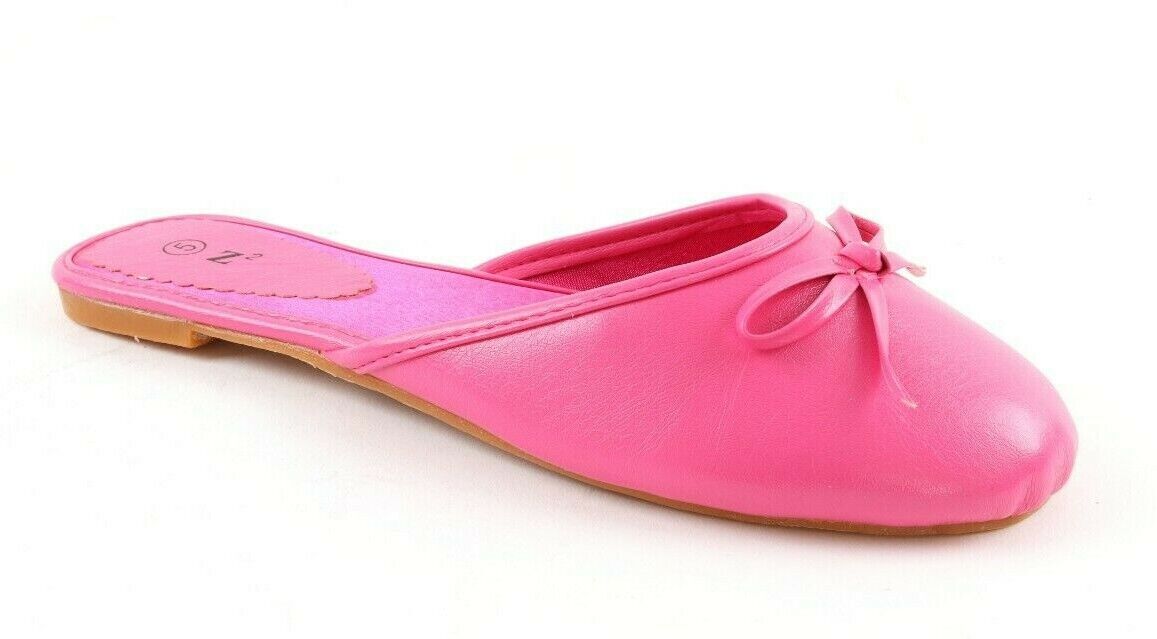 LADIES WOMENS NEW SLIP ON SLIDER BOW MULES PUMPS SHOES SANDALS FLIP FLOPS SIZE