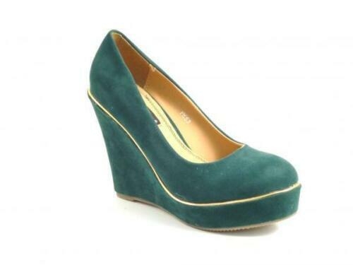 WOMENS LADIES HIGH HEEL WEDGE PLATFORM STYLE FULL TOE SHOES SHOE COLOURS SIZE