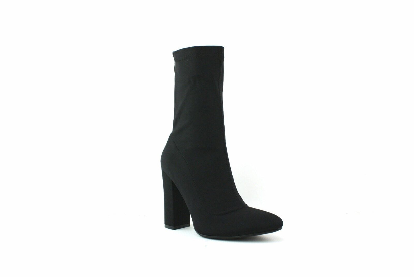 LADIES WOMENS BLOCK HEEL ANKLE HIGH BOOTS STRETCH LYCRA BOOTS SHOES SIZE 3 - 8