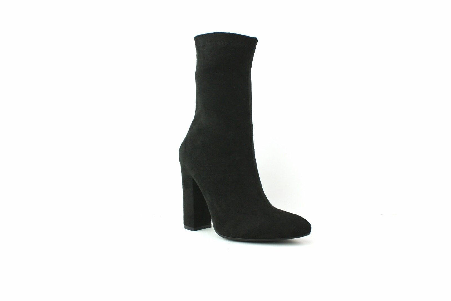 LADIES WOMENS BLOCK HEEL ANKLE HIGH BOOTS STRETCH LYCRA BOOTS SHOES SIZE 3 - 8