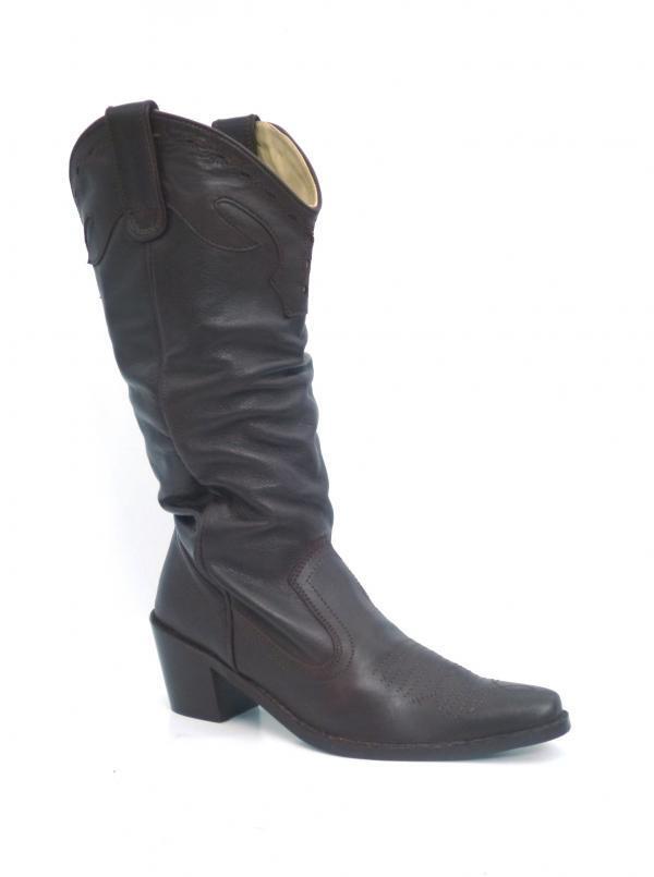 LADIES WOMENS BNIB REAL LEATHER COWBOY WESTERN STYLE CALF ANKLE BOOTS SHOES SIZE