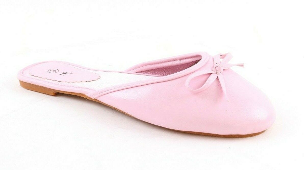 LADIES WOMENS NEW SLIP ON SLIDER BOW MULES PUMPS SHOES SANDALS FLIP FLOPS SIZE