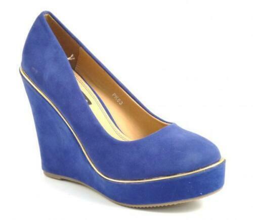 WOMENS LADIES HIGH HEEL WEDGE PLATFORM STYLE FULL TOE SHOES SHOE COLOURS SIZE