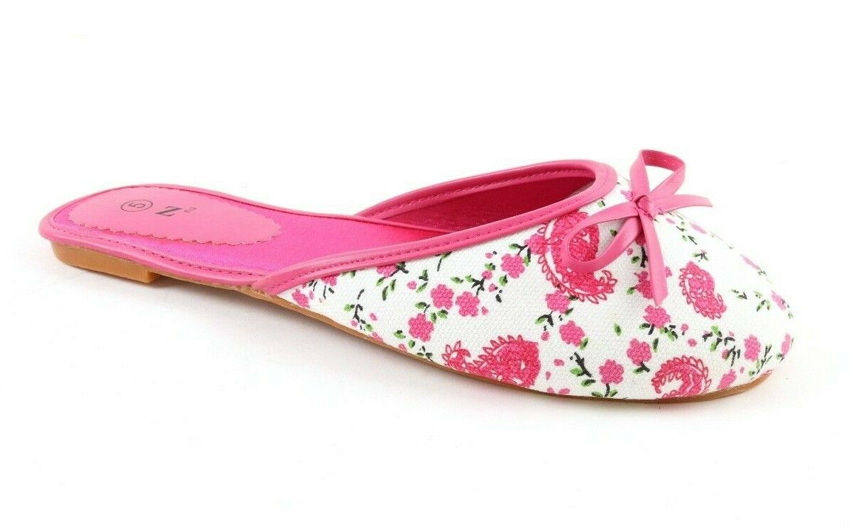 LADIES WOMENS NEW SLIP ON SLIDER BOW MULES PUMPS SHOES SANDALS FLIP FLOPS SIZE