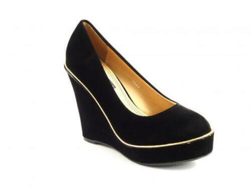 WOMENS LADIES HIGH HEEL WEDGE PLATFORM STYLE FULL TOE SHOES SHOE COLOURS SIZE