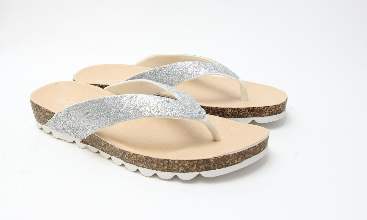 LADIES WOMENS TOE POST LOW WEDGE FLIP FLOPS FOOT BED SUMMER SANDALS SHOES SIZE