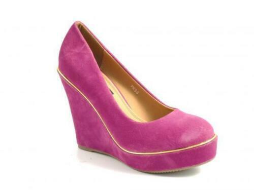 WOMENS LADIES HIGH HEEL WEDGE PLATFORM STYLE FULL TOE SHOES SHOE COLOURS SIZE