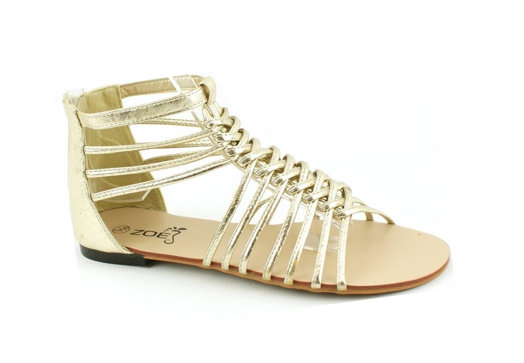 LADIES WOMENS FLAT GLADIATOR SUMMER FLIP FLOP BEACH HOLIDAY SANDALS SHOES SIZE