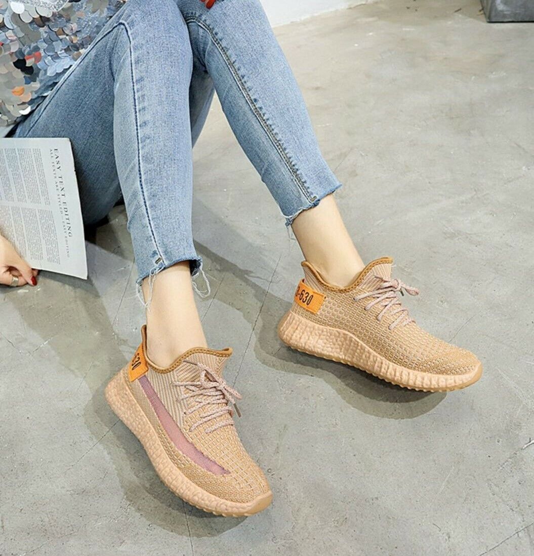 LADIES WOMENS MESH COMFORT GYM WALKING RUNNING YOGA TRAINERS SNEAKERS SHOES SIZE