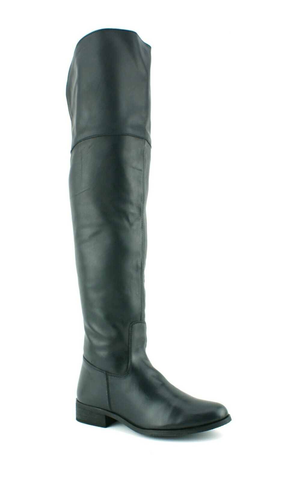 LADIES WOMENS REAL LEATHER OVER THE KNEE HIGH FLAT HEEL CASUAL BOOTS SHOES SIZE