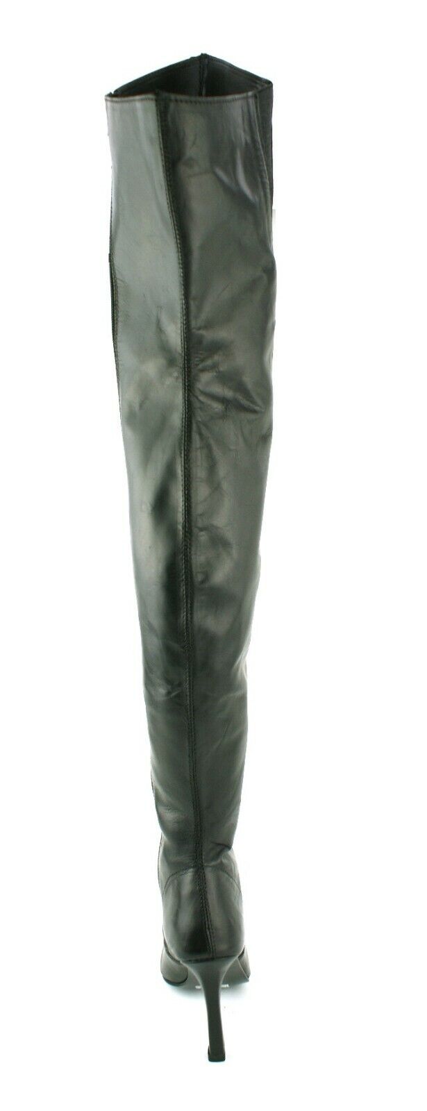 WOMENS MENS REAL LEATHER OVER THE KNEE THIGH HIGH SEXY FETISH KINKY BOOTS SIZE