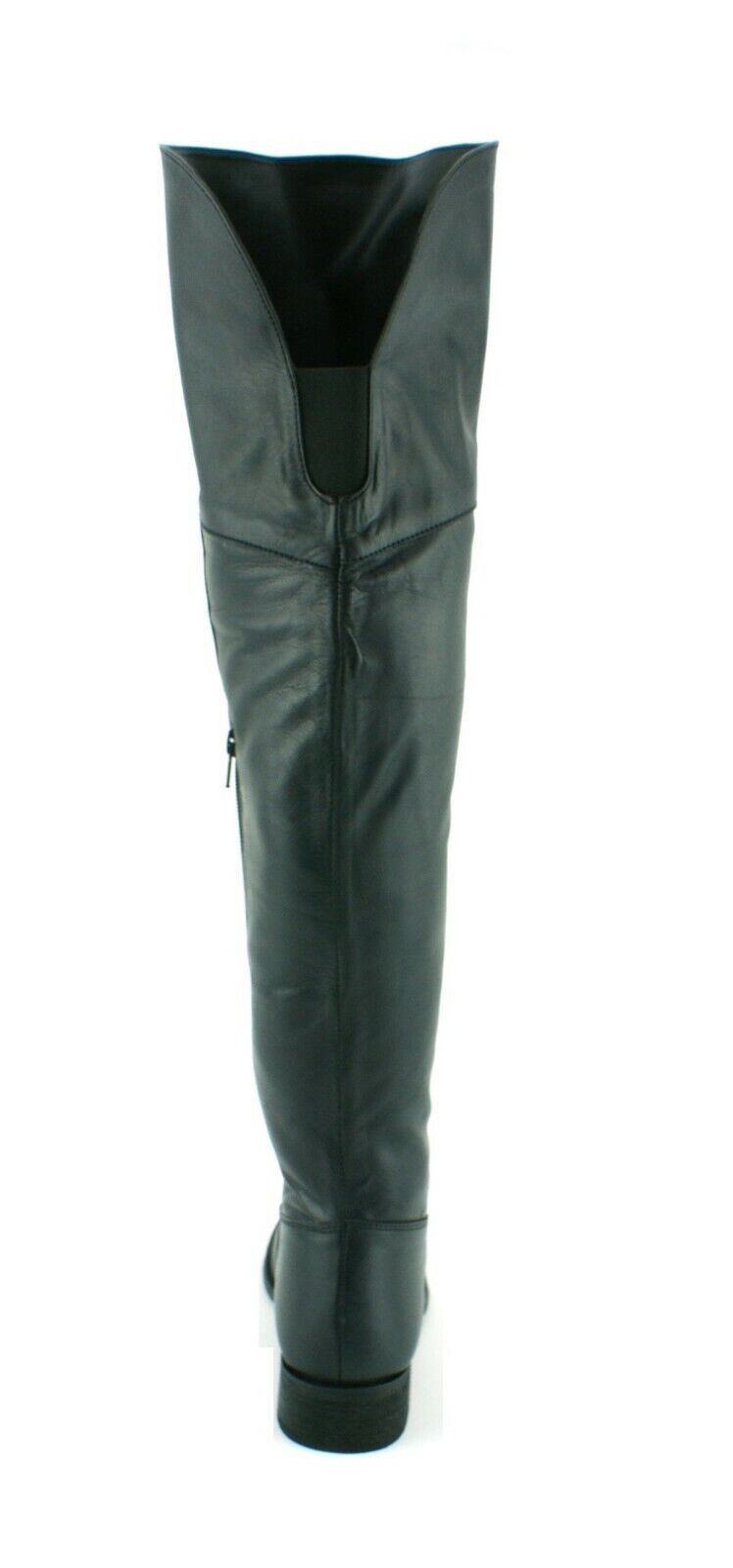 LADIES WOMENS REAL LEATHER OVER THE KNEE HIGH FLAT HEEL CASUAL BOOTS SHOES SIZE
