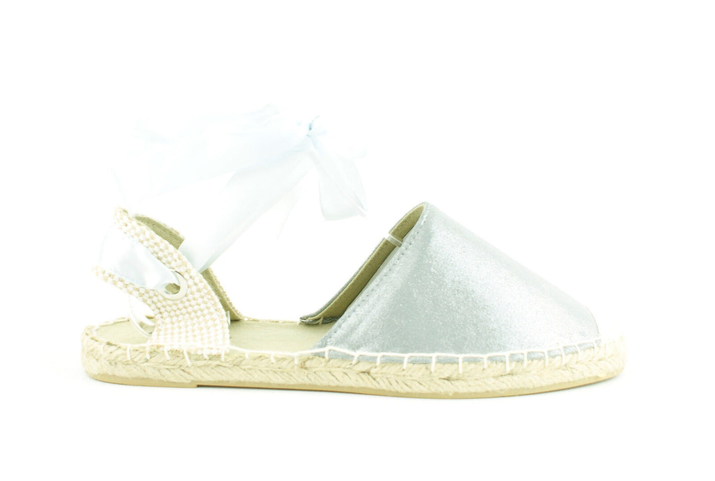 WOMENS LACE UP ESPADRILLES FLAT SANDALS LADIES ANKLE STRAPS CASUAL SHOES SIZE