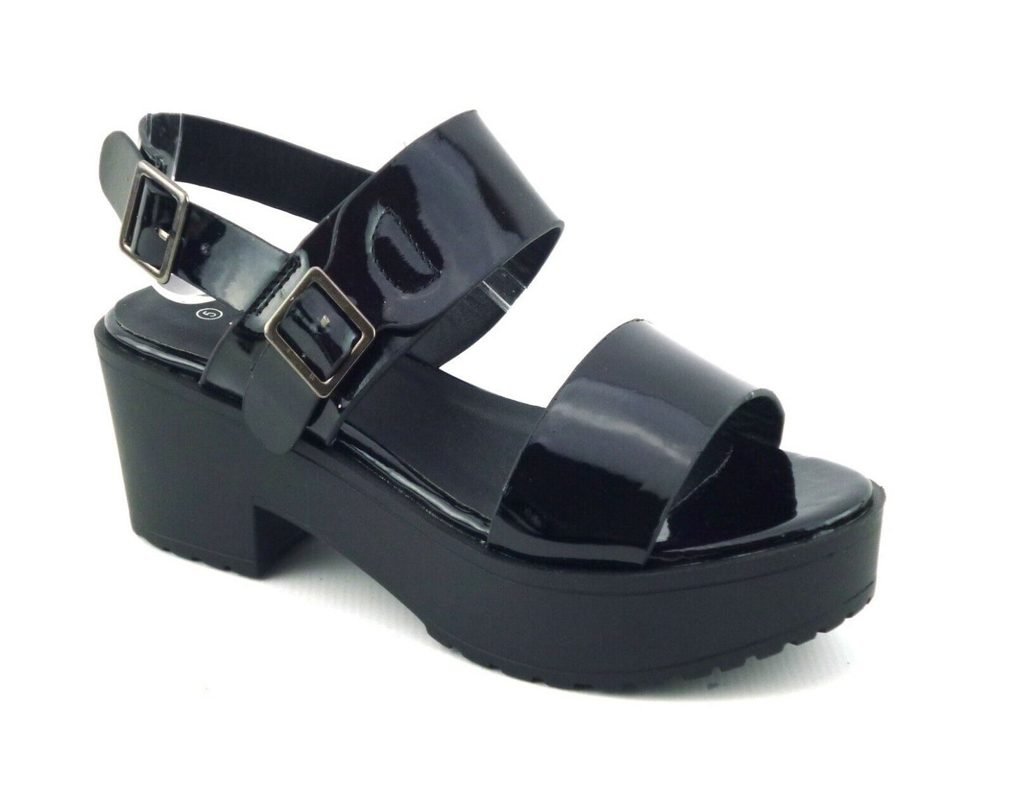 WOMENS STRAPPY LADIES CUT OUT SUMMER GLADIATOR BLOCK HEEL SANDALS SHOES SIZE