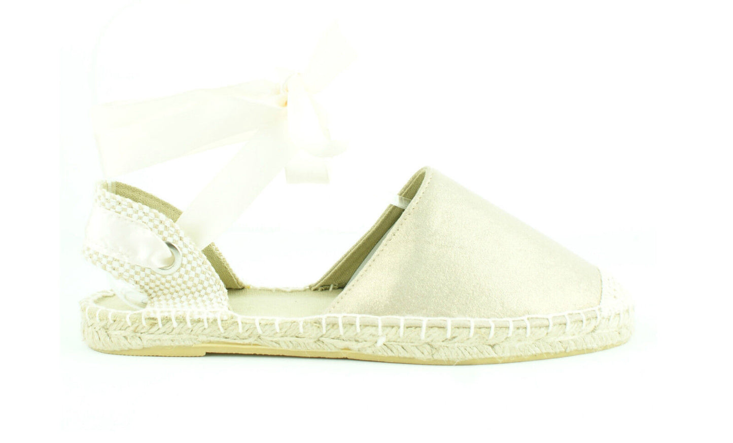 WOMENS LACE UP ESPADRILLES FLAT SANDALS LADIES ANKLE STRAPS CASUAL SHOES SIZE