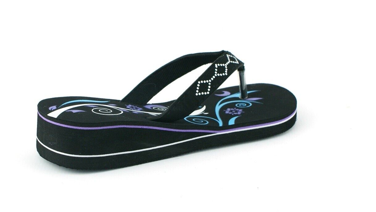 WOMENS LADIES LOW WEDGE HEEL SUMMER BEACH FLIP FLOPS THONG SANDALS SHOES SIZE