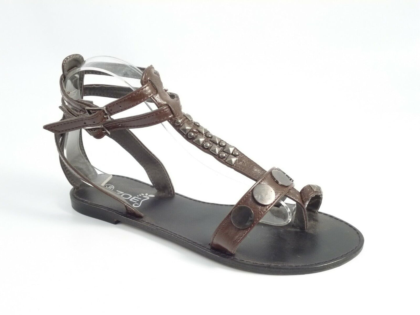 LADIES BUTTON DETAIL GLADIATOR STRAPPY SUMMER ROMAN SANDALS