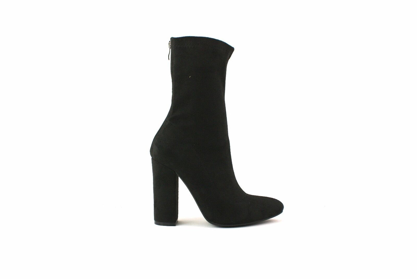 LADIES WOMENS BLOCK HEEL ANKLE HIGH BOOTS STRETCH LYCRA BOOTS SHOES SIZE 3 - 8