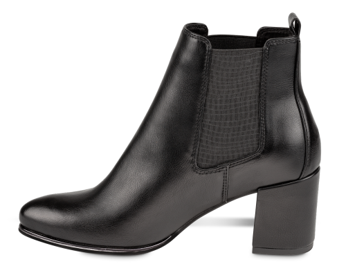 LADIES ANKLE CHELSEA VEGAN LEATHER BLOCK HEEL BOOTS