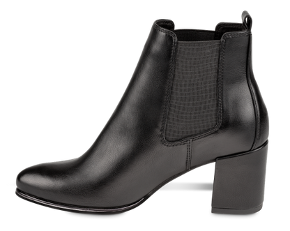 LADIES ANKLE CHELSEA VEGAN LEATHER BLOCK HEEL BOOTS