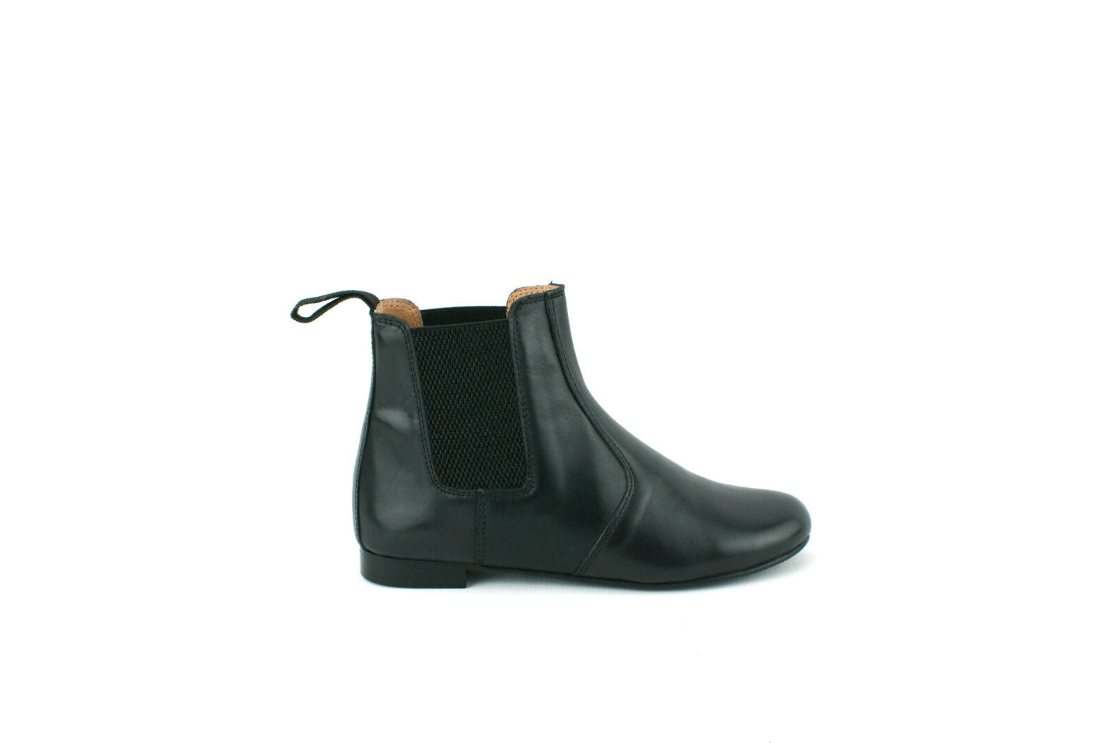 Womens flat black leather booties clearance