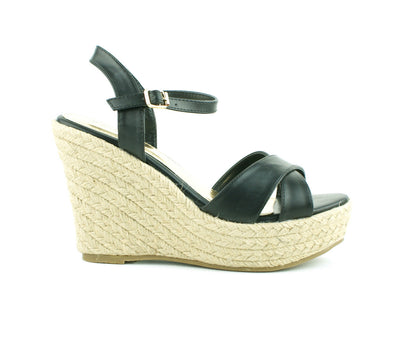 LADIES WOMENS ESPADRILLE PLATFORM WEDGE ANKLE STRAPS SUMMER SANDALS SHOES SIZE