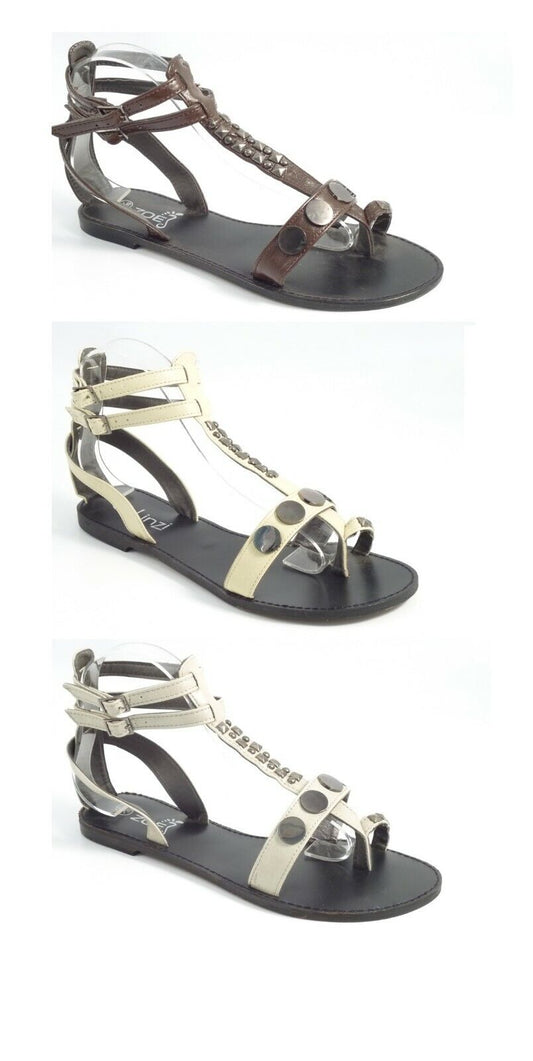 LADIES BUTTON DETAIL GLADIATOR STRAPPY SUMMER ROMAN SANDALS