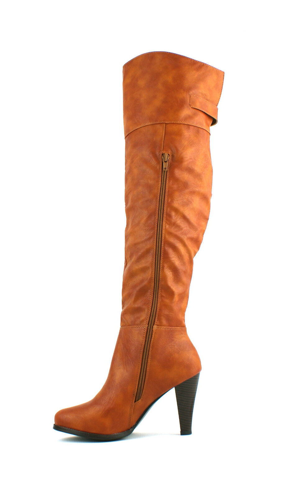 WOMENS LADIES BLOCK HEEL OVER THE KNEE THIGH HIGH ZIP UP WINTER BOOTS SHOES SIZE
