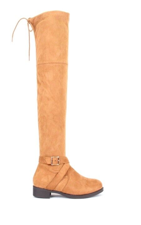 LADIES WOMENS OVER THE KNEE HIGH LOW HEEL BOOTS SHOES ZIP STRETCH FLAT SIZE