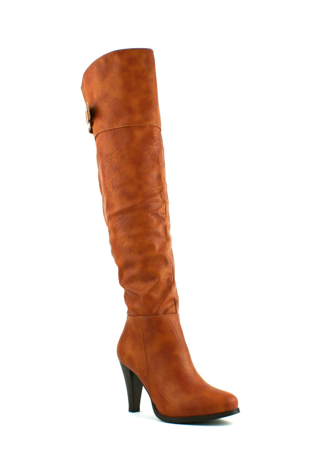 WOMENS LADIES BLOCK HEEL OVER THE KNEE THIGH HIGH ZIP UP WINTER BOOTS SHOES SIZE