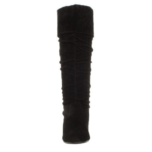 WOMENS LADIES GIRLS NEW FLAT HEEL SLOUCH CALF PULL ON KNEE HIGH BOOTS SHOES SIZE