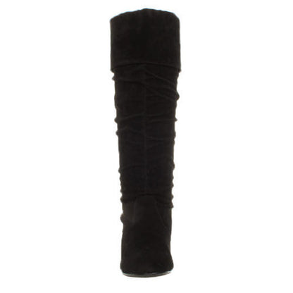 WOMENS LADIES GIRLS NEW FLAT HEEL SLOUCH CALF PULL ON KNEE HIGH BOOTS SHOES SIZE