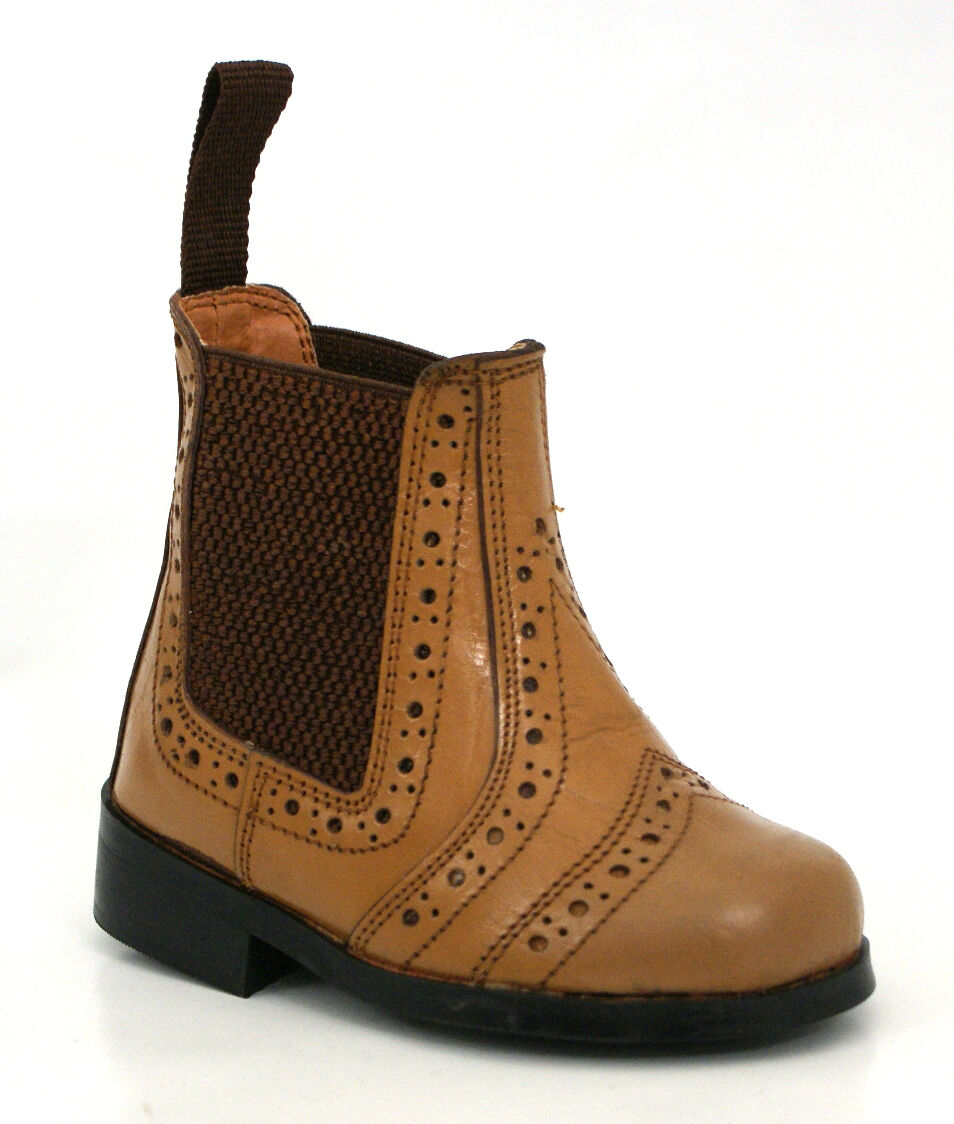KIDS BOYS INFANTS REAL LEATHER BLACK TAN CHELSEA DEALER BOOTS SHOES