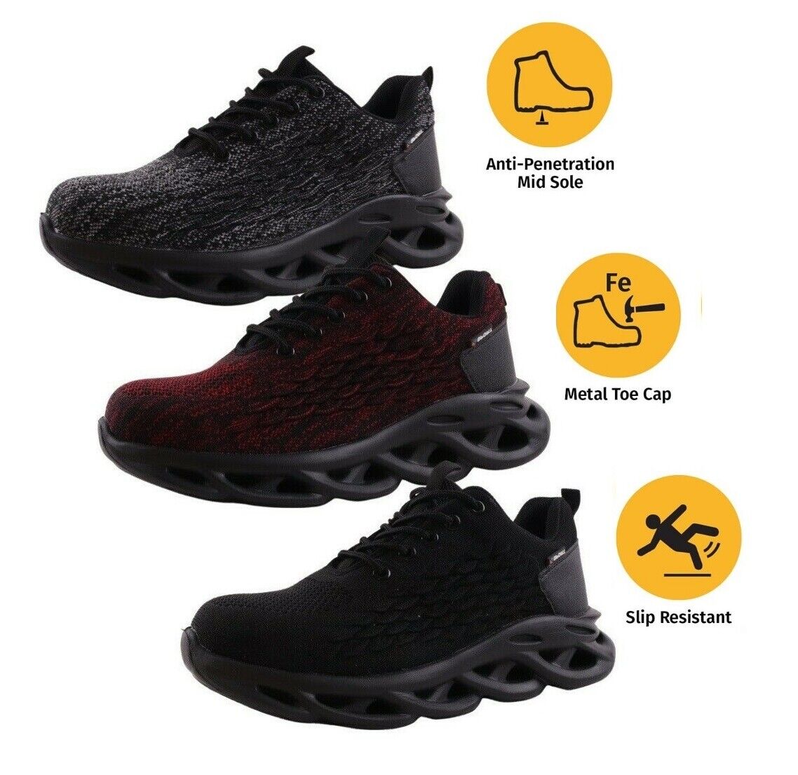Safety Shoes Mens PPE Lightweight Steel Toe Cap Work Shoes Trainers Boots UK