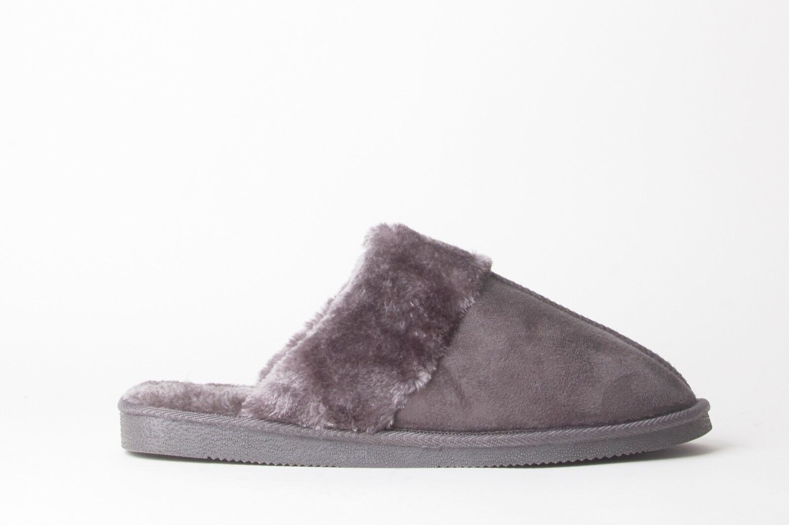 Mens Genuine Faux Fur Sheepskin Slippers Mules Non Slip Hard Sole