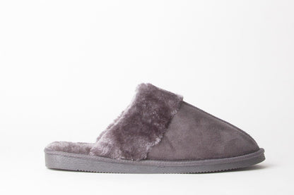 Mens Genuine Faux Fur Sheepskin Slippers Mules Non Slip Hard Sole