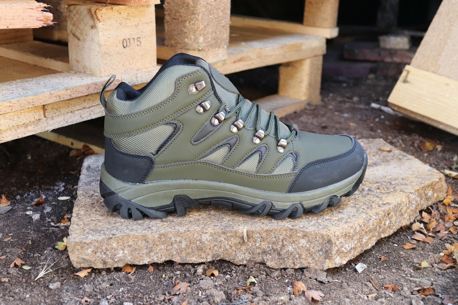 Mens Ankle High lace Up Trail Comfy Walking Hiking Trekking Boots Trainers Size 