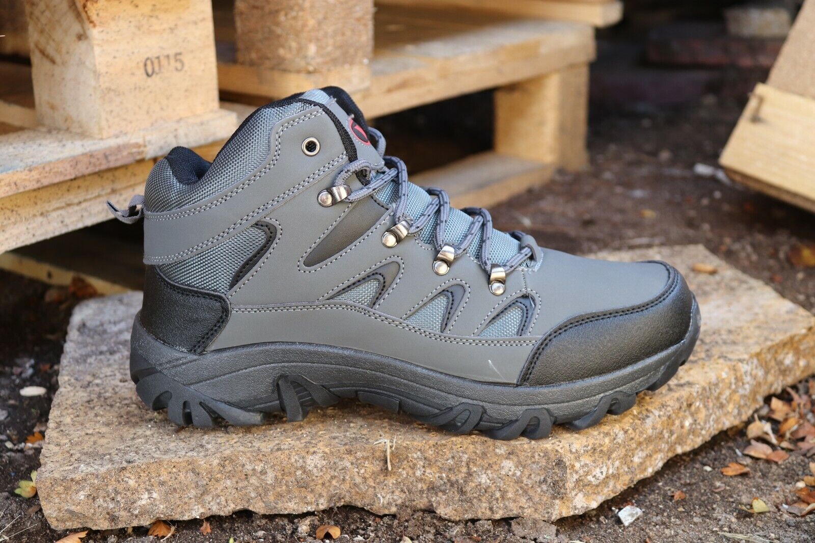 Mens Ankle High lace Up Trail Comfy Walking Hiking Trekking Boots Trainers Size 