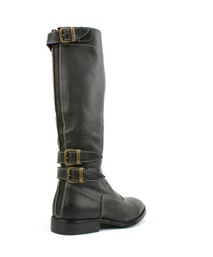 WOMENS LADIES REAL LEATHER CALF BIKER COWBOY RIDING STYLE SHOES BOOTS KNEE SIZE