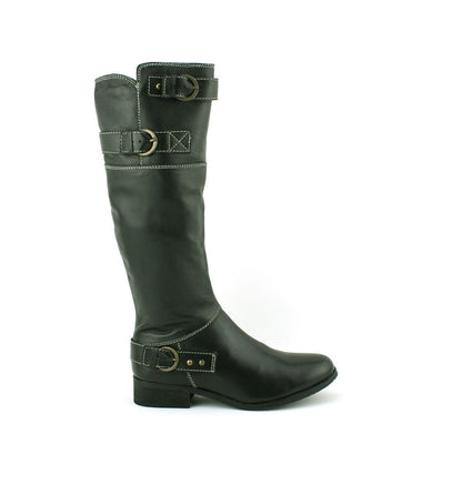LADIES WOMENS REAL LEATHER KNEE HIGH FLAT HEEL RIDING CASUAL BOOTS SHOES SIZE