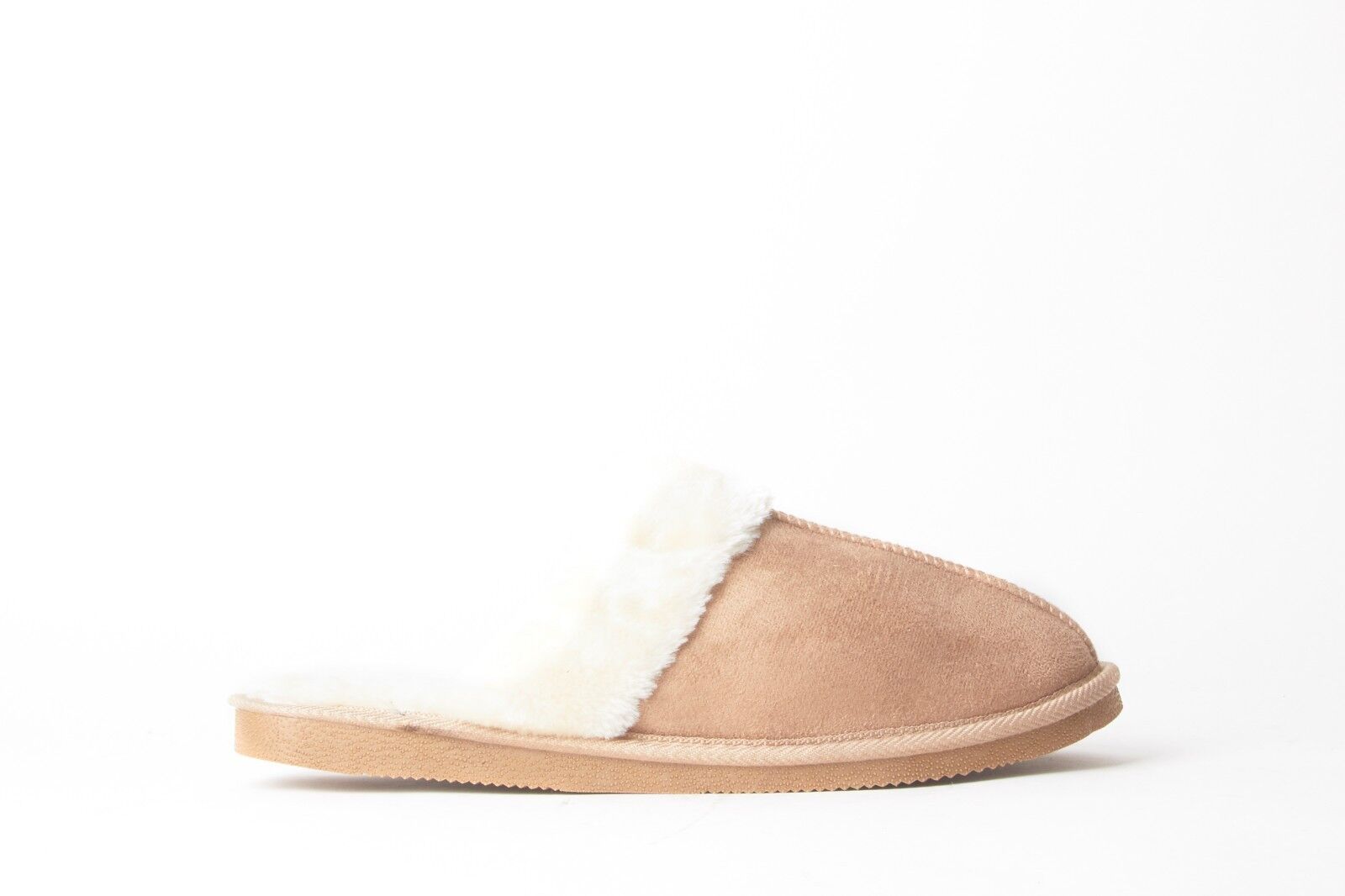 Mens Genuine Faux Fur Sheepskin Slippers Mules Non Slip Hard Sole