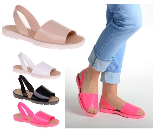 WOMENS LADIES MENORCAN SLING BACK PEEP TOE FLIP FLOP SANDALS SUMMER SHOES SIZE
