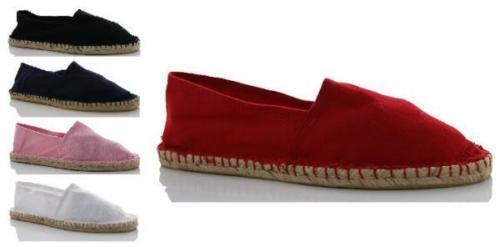 WOMENS NEW ESPADRILLES PLIMSOLES PLIMSOLLS CANVAS SHOES SUMMER PUMPS LADIES SIZE