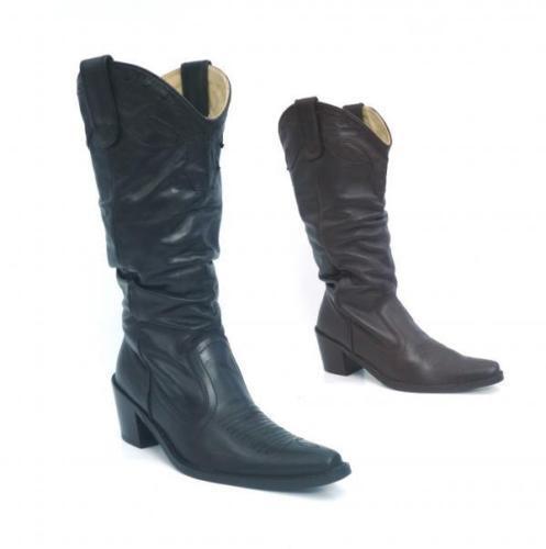 LADIES WOMENS BNIB REAL LEATHER COWBOY WESTERN STYLE CALF ANKLE BOOTS SHOES SIZE